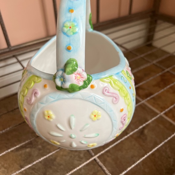 CERAMIC EGG BASKET - COLORFUL - LIKE NEW CONDITION - NO CHIPS - NO CRACKS - Picture 5 of 7